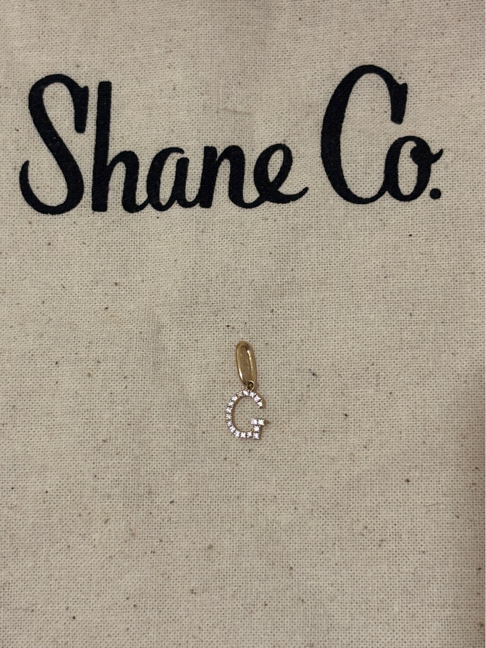 Shane Co. Gold Initial 'G' Pavé Charm